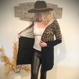 NEW light weight open front Leopard Cardigan